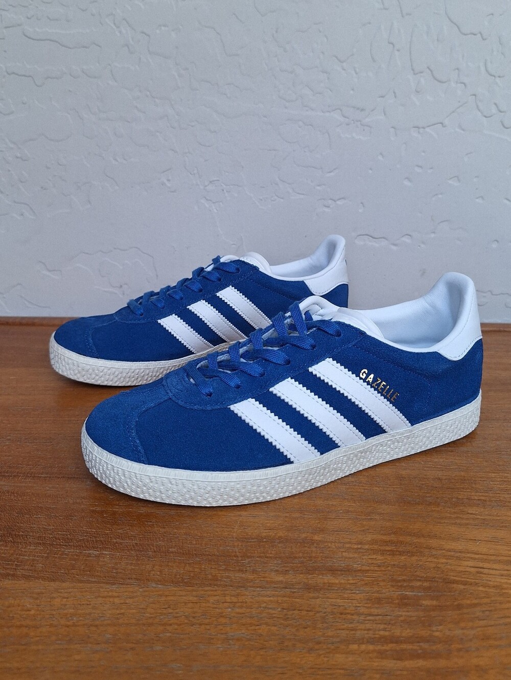 adidas Gazelle Blue Suede Sneakers Ortholite Retro Classic Kids Womens NWT